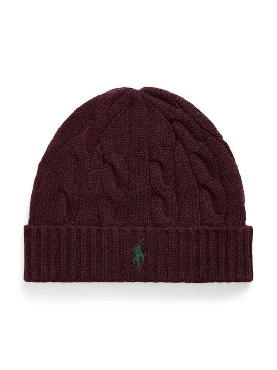 Zdjęcie produktu Polo Ralph Lauren czapka męska wełniana bordowy
