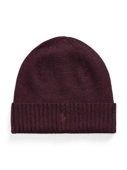Zdjęcie produktu Polo Ralph Lauren czapka męska wełniana bordowy