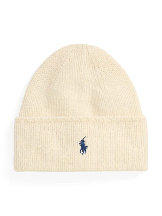 Zdjęcie produktu Polo Ralph Lauren czapka beanie damska z wełny merino beżowy