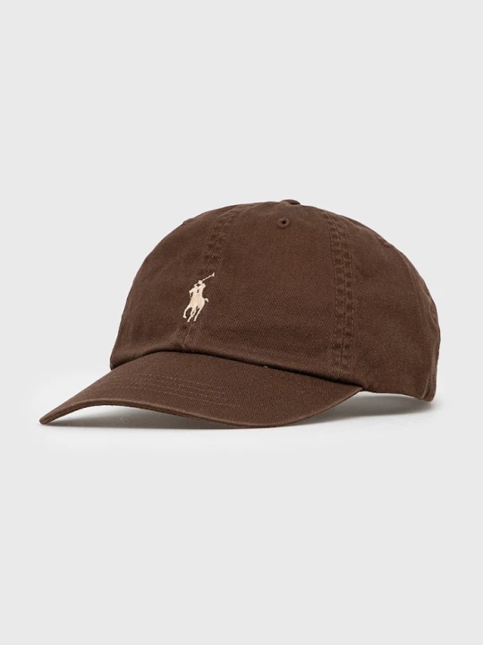 Zdjęcie produktu Polo Ralph Lauren czapka z daszkiem bawełniana brązowy