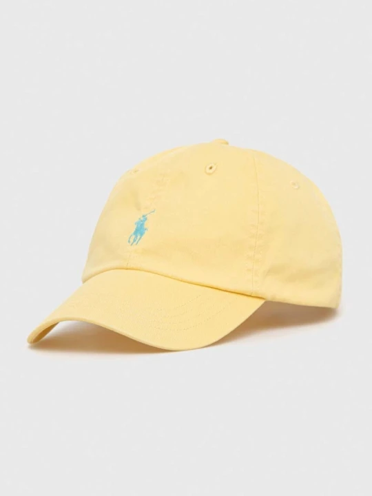 Zdjęcie produktu Polo Ralph Lauren czapka bejsbolówka damska bawełniana żółty