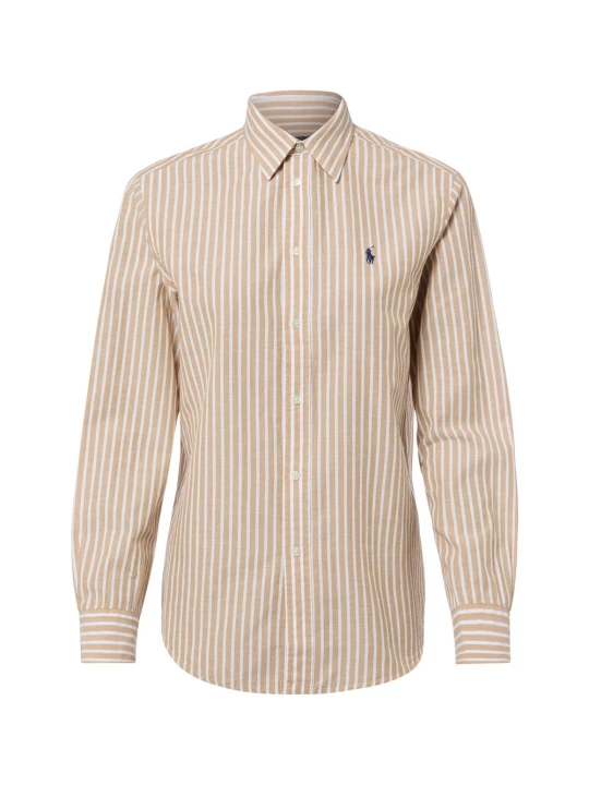 Zdjęcie produktu Polo Ralph Lauren bluzka koszulowa z lnem Kobiety Bawełna brązowy