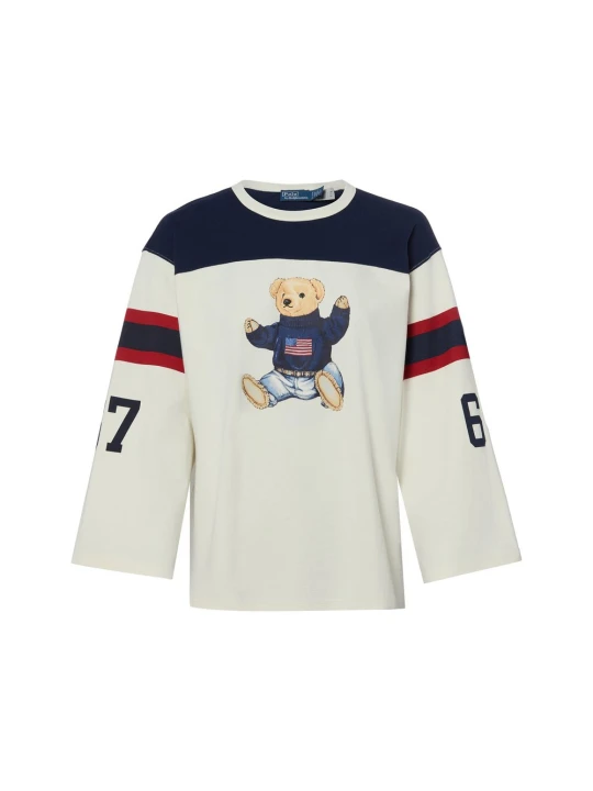 Zdjęcie produktu Polo Ralph Lauren koszulka z długim rękawem Kobiety Bawełna (100%) biały|niebieski