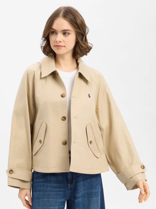 Zdjęcie produktu Polo Ralph Lauren kurtka kabanosowa Kobiety Bawełna beżowy