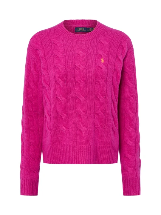 Zdjęcie produktu Polo Ralph Lauren sweter z dzianiny z zawartością kaszmiru Kobiety dzianina grubo tkana wyrazisty róż
