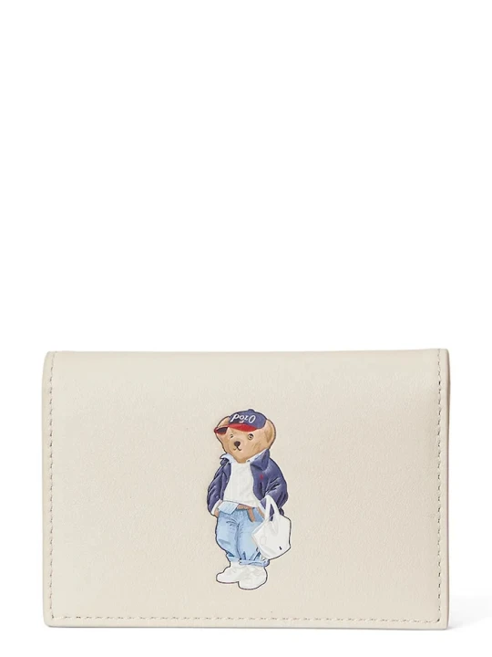 Zdjęcie produktu Polo Ralph Lauren etui na karty skórzane beżowy
