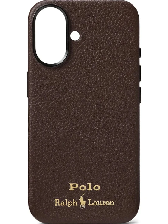 Zdjęcie produktu Polo Ralph Lauren etui skórzane na telefon iPhone 16 brązowy