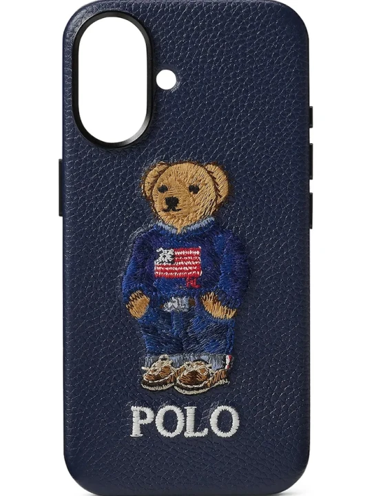 Zdjęcie produktu Polo Ralph Lauren etui skórzane na telefon iPhone 16 granatowy