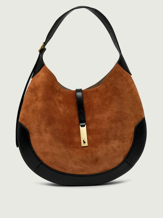 Zdjęcie produktu POLO RALPH LAUREN Hobo Id | zamsz koniakowy