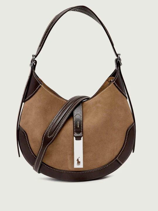 Zdjęcie produktu POLO RALPH LAUREN Hobo Id | zamsz | z dodatkiem skóry beżowy