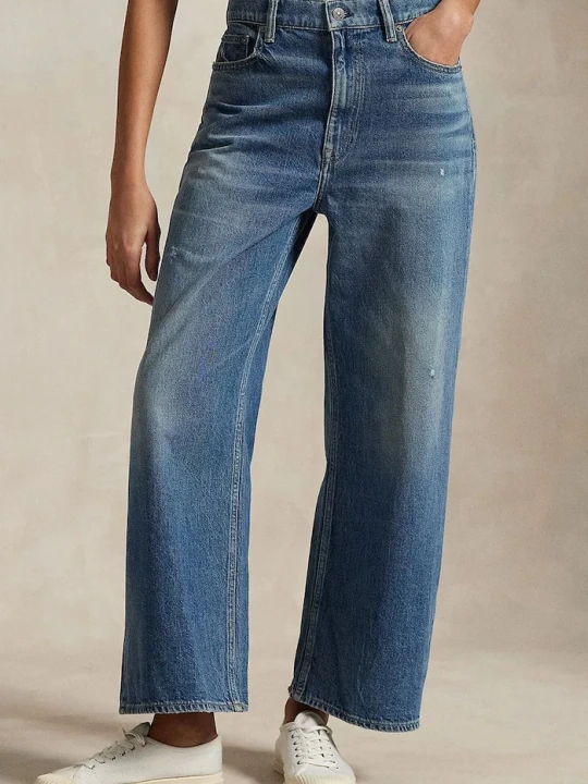 Zdjęcie produktu Polo Ralph Lauren jeansy bawełniane Wd Lg Crp Ankle Wide niebieski