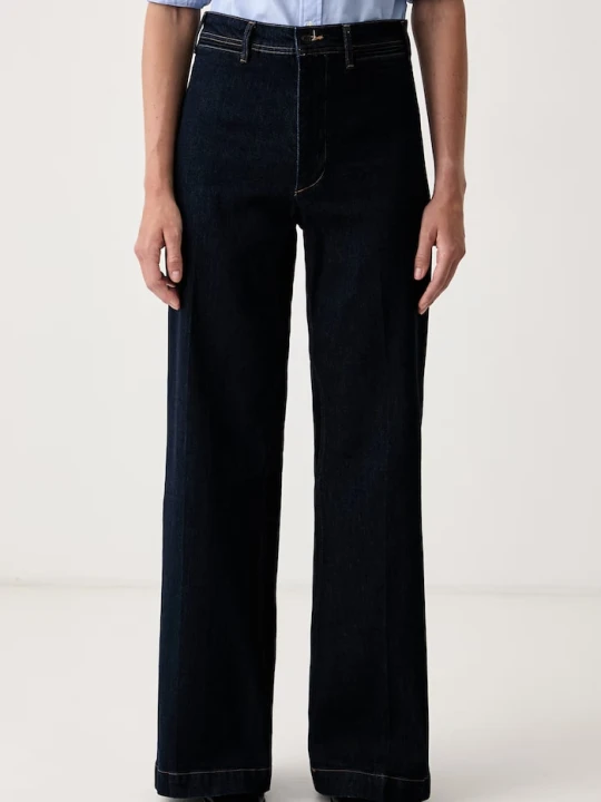 Zdjęcie produktu Polo Ralph Lauren jeansy wide leg damskie granatowy