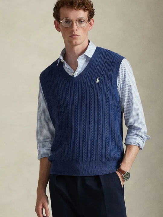 Zdjęcie produktu Polo Ralph Lauren kamizelka bawełniana granatowy
