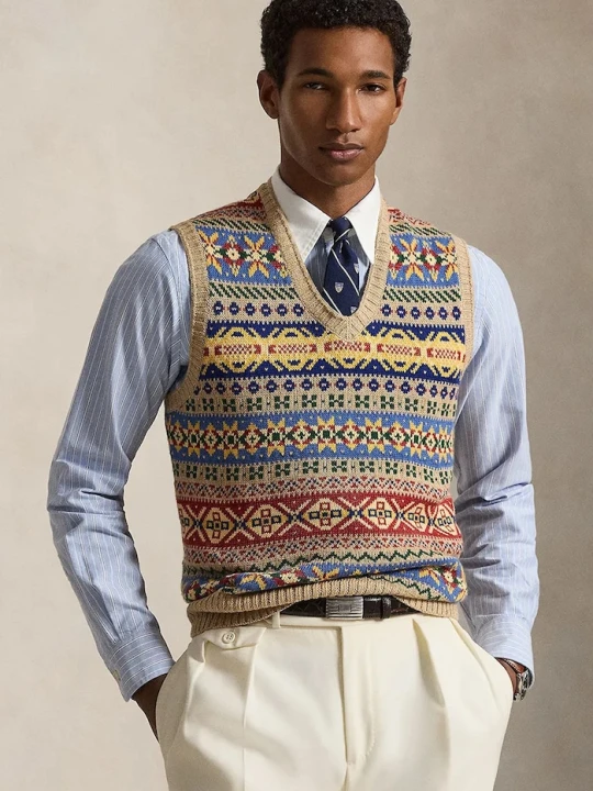 Zdjęcie produktu Polo Ralph Lauren kamizelka męska z lnem brązowy