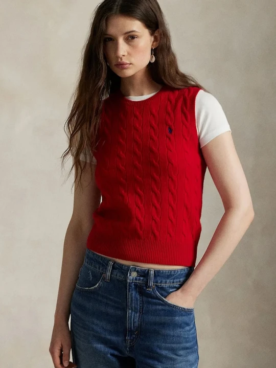 Zdjęcie produktu Polo Ralph Lauren kamizelka z kaszmirem czerwony