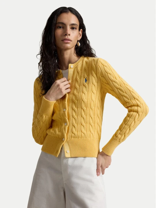 Zdjęcie produktu Polo Ralph Lauren Kardigan 211971868507 Żółty ciemny Slim Fit