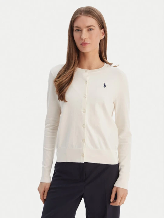 Zdjęcie produktu Polo Ralph Lauren Kardigan 211971871003 Écru Slim Fit Kremowy