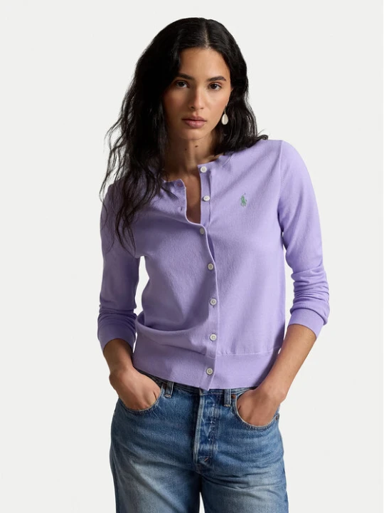 Zdjęcie produktu Polo Ralph Lauren Kardigan 211971871505 Fioletowy jasny Regular Fit