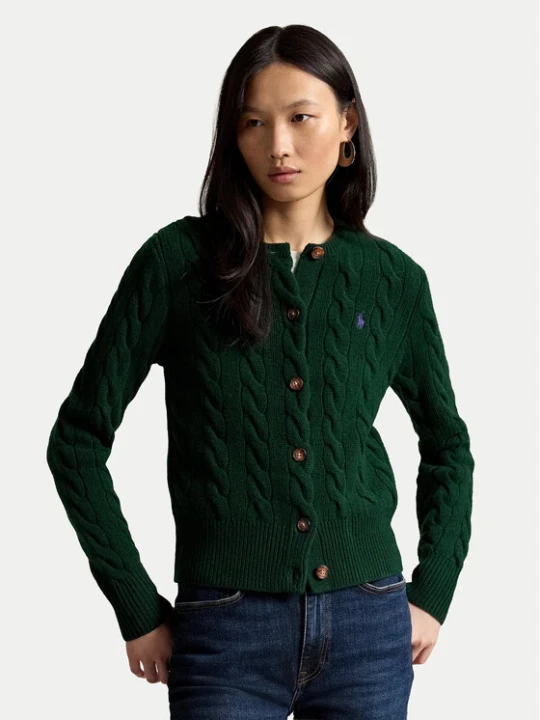 Zdjęcie produktu Polo Ralph Lauren Kardigan 211972104503 Zielony ciemny Slim Fit