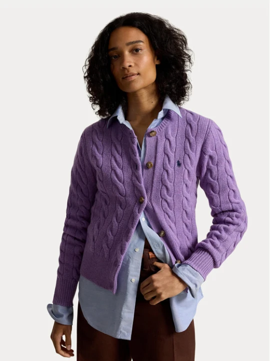Zdjęcie produktu Polo Ralph Lauren Kardigan 211972104505 Fioletowy jasny Slim Fit