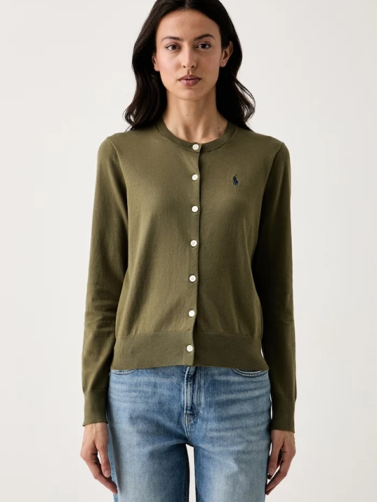 Zdjęcie produktu Polo Ralph Lauren kardigan damski z bawełną zielony