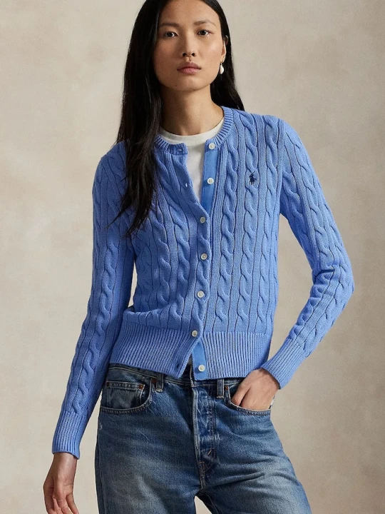 Zdjęcie produktu Polo Ralph Lauren kardigan damski bawełniany niebieski