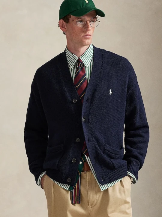 Zdjęcie produktu Polo Ralph Lauren kardigan męski bawełniany granatowy