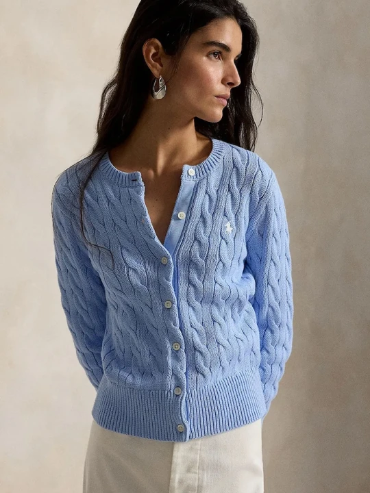 Zdjęcie produktu Polo Ralph Lauren kardigan damski bawełniany COTTON-LSL-CRD niebieski