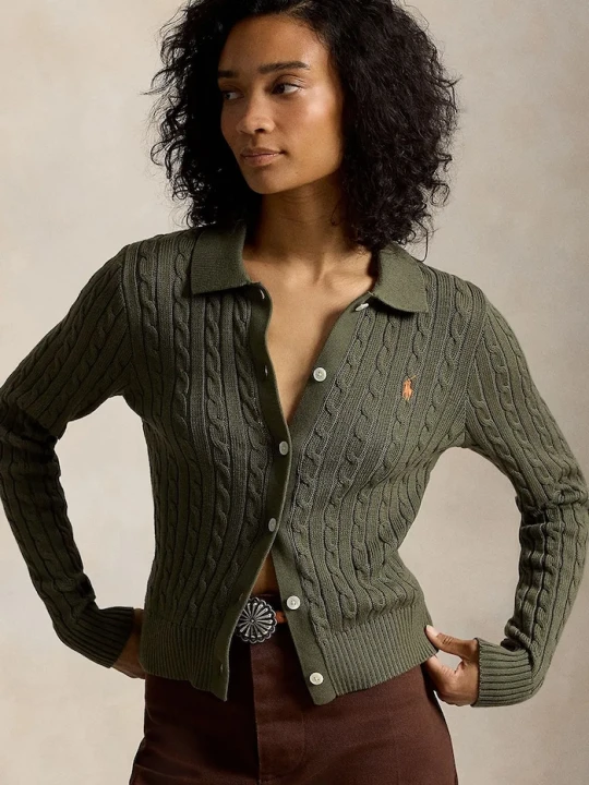 Zdjęcie produktu Polo Ralph Lauren kardigan damski bawełniany zielony