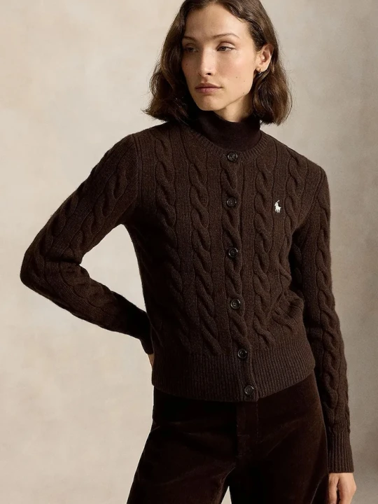 Zdjęcie produktu Polo Ralph Lauren kardigan damski wełniany brązowy