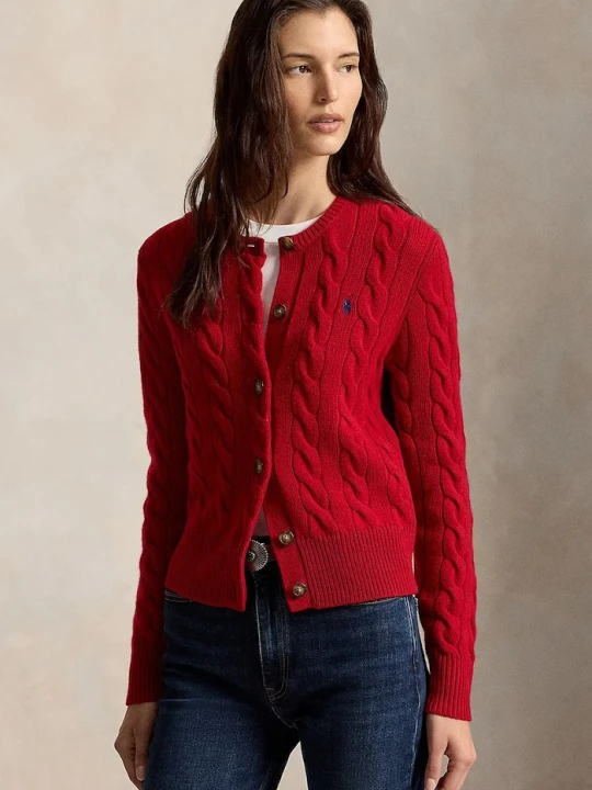 Zdjęcie produktu Polo Ralph Lauren kardigan damski wełniany czerwony