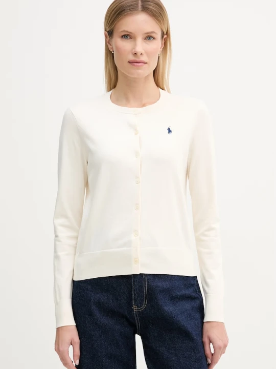 Zdjęcie produktu Polo Ralph Lauren kardigan damski z bawełną beżowy