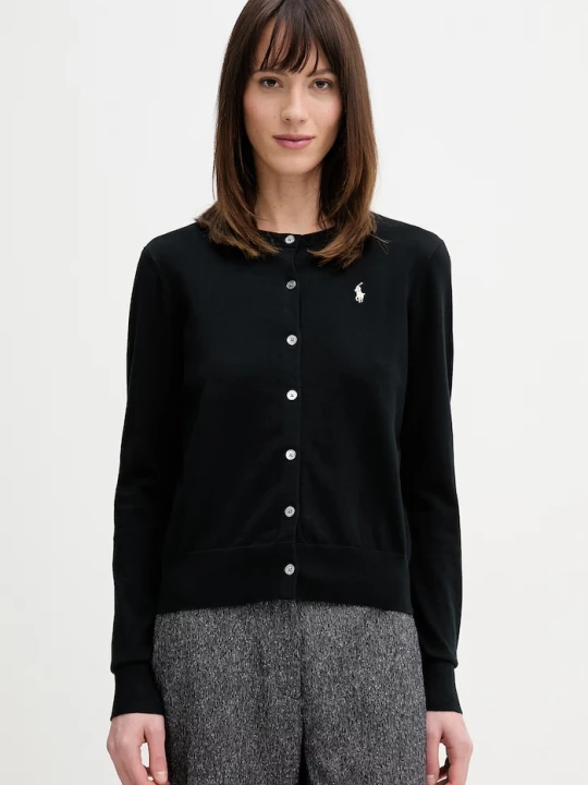 Zdjęcie produktu Polo Ralph Lauren kardigan damski z bawełną czarny