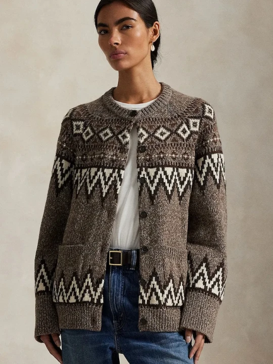 Zdjęcie produktu Polo Ralph Lauren kardigan damski z wełny brązowy