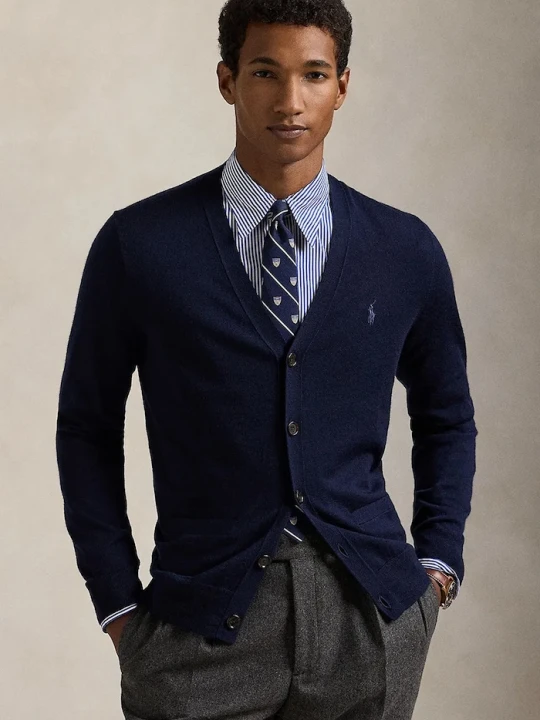 Zdjęcie produktu Polo Ralph Lauren kardigan wełniany RWS-Longsleeve granatowy