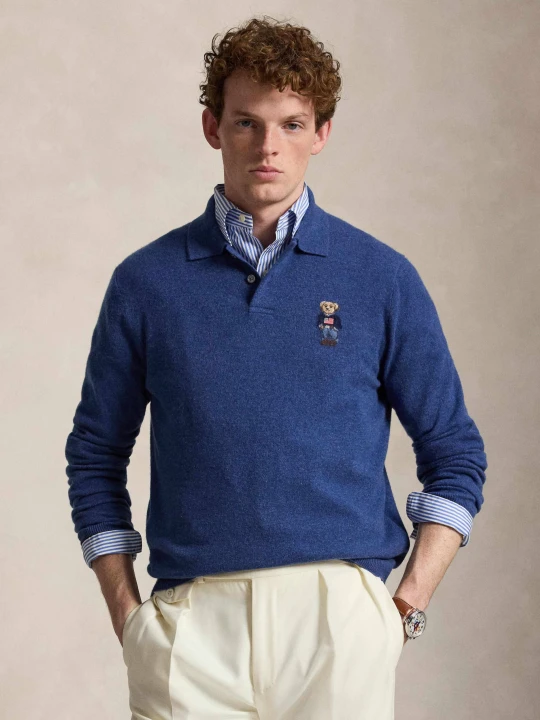 Zdjęcie produktu POLO RALPH LAUREN Kaszmirowe polo | Regular Fit granatowy