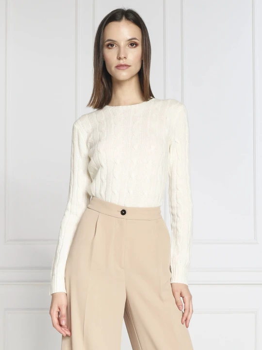 Zdjęcie produktu POLO RALPH LAUREN Kaszmirowy sweter | Regular Fit kremowy