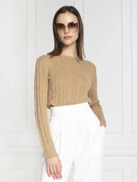 Zdjęcie produktu POLO RALPH LAUREN Kaszmirowy sweter | Regular Fit beżowy