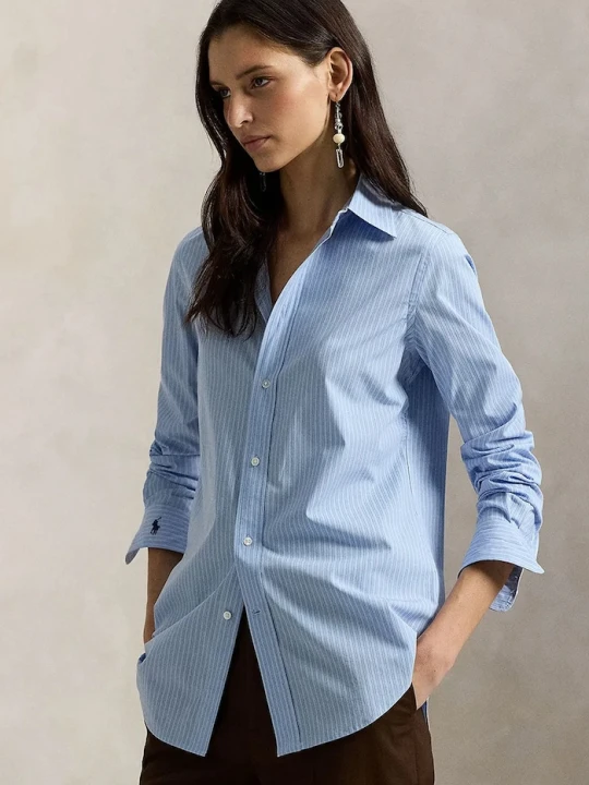 Zdjęcie produktu Polo Ralph Lauren koszula damska bawełniana z elastanem niebieski