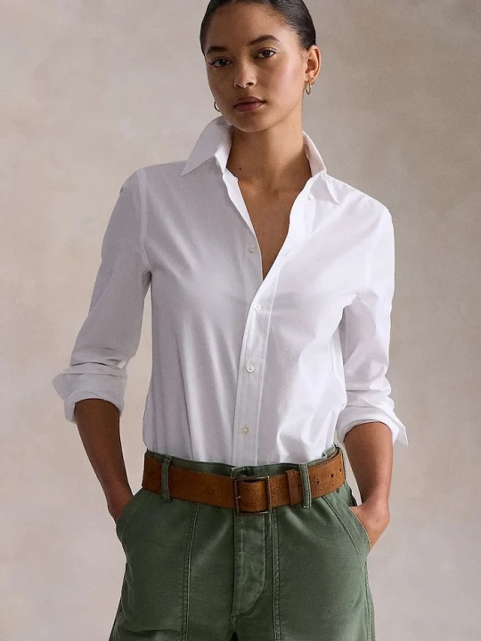 Zdjęcie produktu Polo Ralph Lauren koszula damska bawełniana z elastanem biały