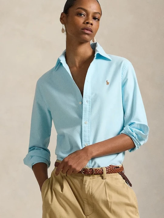 Zdjęcie produktu Polo Ralph Lauren koszula damska bawełniana turkusowy