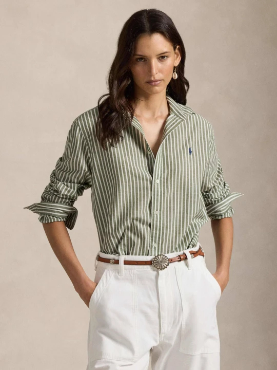 Zdjęcie produktu POLO RALPH LAUREN Koszula | Classic fit | z dodatkiem lnu zielony