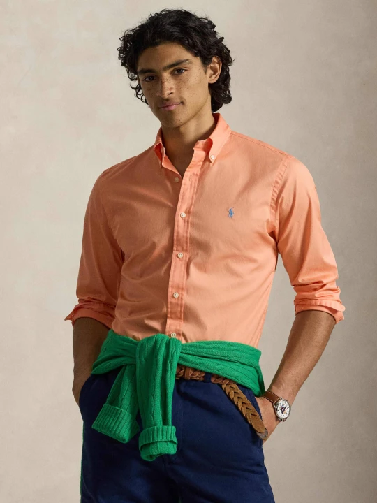 Zdjęcie produktu POLO RALPH LAUREN Koszula | Custom fit | feather weight twill pomarańczowy