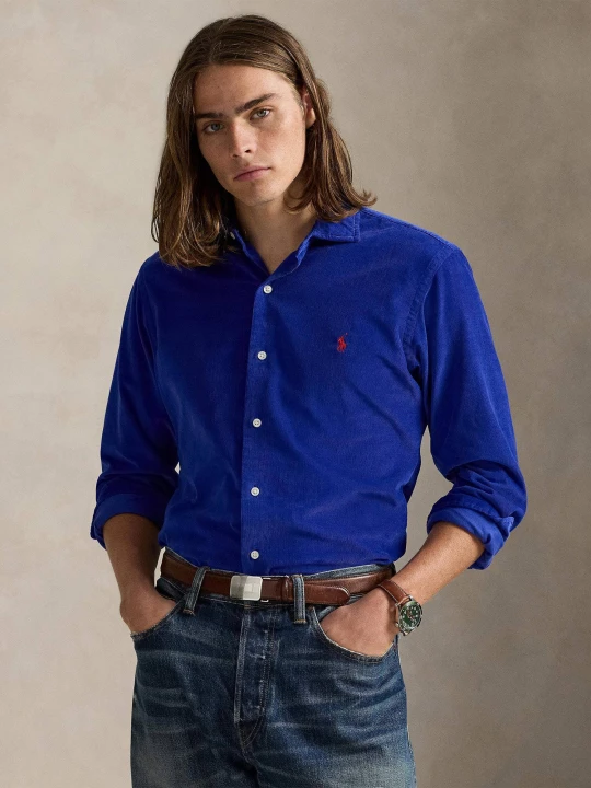 Zdjęcie produktu POLO RALPH LAUREN Koszula | Custom fit | sztruks chabrowy