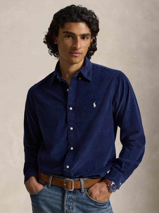 Zdjęcie produktu POLO RALPH LAUREN Koszula | Custom fit | sztruks granatowy