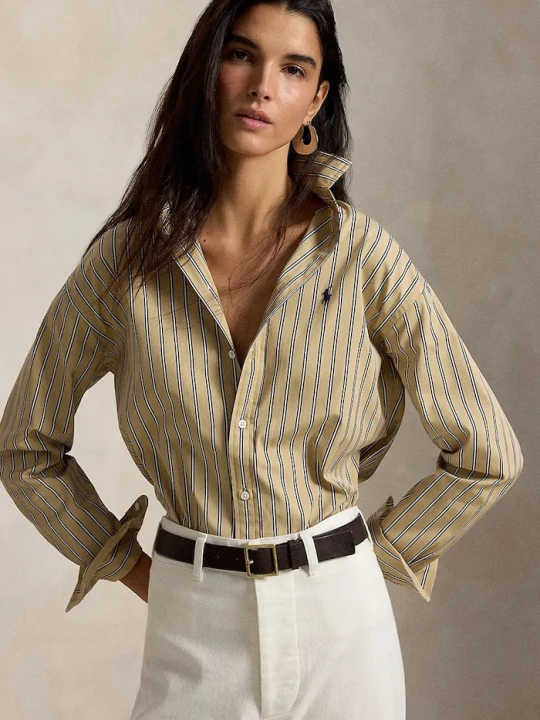 Zdjęcie produktu Polo Ralph Lauren koszula damska bawełniana beżowy