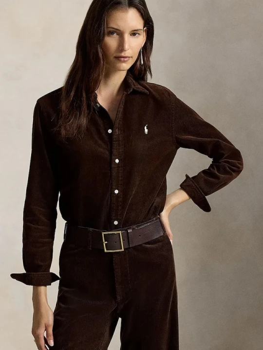 Zdjęcie produktu Polo Ralph Lauren koszula damska bawełniana brązowy