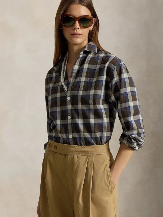 Zdjęcie produktu Polo Ralph Lauren koszula damska bawełniana brązowy