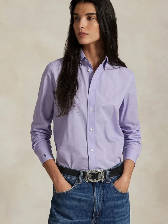 Zdjęcie produktu Polo Ralph Lauren koszula damska bawełniana z elastanem fioletowy