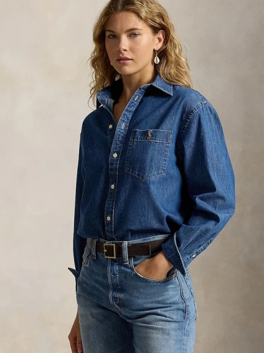 Zdjęcie produktu Polo Ralph Lauren koszula damska jeansowa niebieski